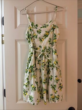 Emerald Sundae White Dress with Yellow and Green Accents